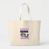 TGIF Hakuna Matata zit in Boo Funny Face Grote Tote Bag (Voorkant)