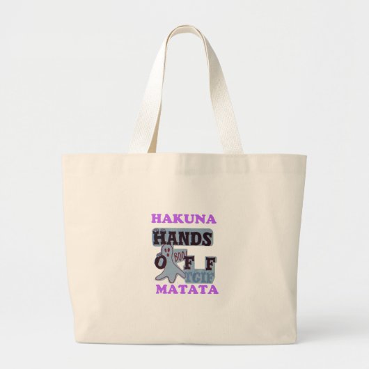 TGIF Hakuna Matata zit in Boo Funny Face Grote Tote Bag (Voorkant)