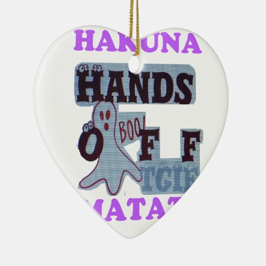 TGIF Hakuna Matata zit in Boo Funny Face Keramisch Ornament (Rechts)