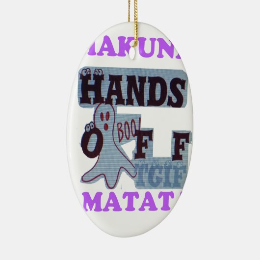 TGIF Hakuna Matata zit in Boo Funny Face Keramisch Ornament (Rechts)