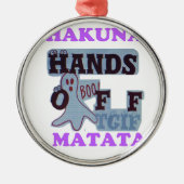 TGIF Hakuna Matata zit in Boo Funny Face Metalen Ornament (Voorkant)