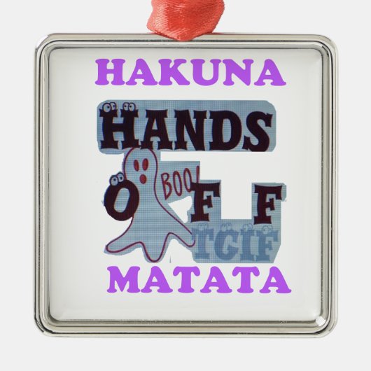 TGIF Hakuna Matata zit in Boo Funny Face Metalen Ornament (Voorkant)