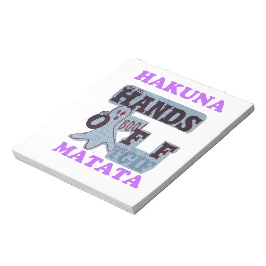 TGIF Hakuna Matata zit in Boo Funny Face Notitieblok (Linkerzijde)