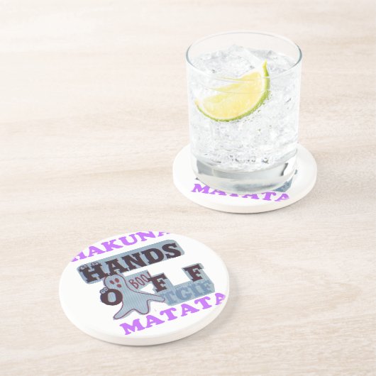 TGIF Hakuna Matata zit in Boo Funny Face Zandsteen Onderzetter (Zijkant)