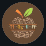 TGIF Leopard Apple School Teache  Ronde Sticker<br><div class="desc">TGIF Leopard Apple School Teache Gift. Perfect gift for your dad,  mom,  papa,  men,  women,  friend and family members on Thanksgiving Day,  Christmas Day,  Mothers Day,  Fathers Day,  4th of July,  1776 Independent day,  Veterans Day,  Halloween Day,  Patrick's Day</div>