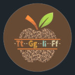 TGIF Leopard Apple School Teache  Ronde Sticker<br><div class="desc">TGIF Leopard Apple School Teache Gift. Perfect gift for your dad,  mom,  papa,  men,  women,  friend and family members on Thanksgiving Day,  Christmas Day,  Mothers Day,  Fathers Day,  4th of July,  1776 Independent day,  Veterans Day,  Halloween Day,  Patrick's Day</div>