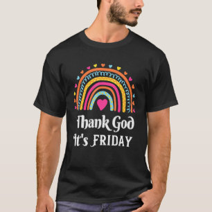 TGIF-leraar waardering alfabet Goddank T-shirt