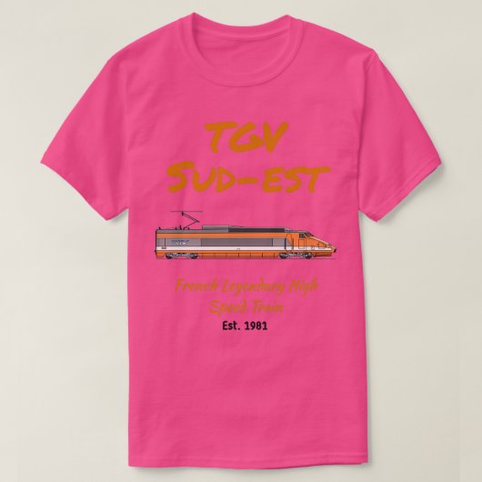 TGV SudEst Bullet Train Locomotive T-shirt (Design voorkant)