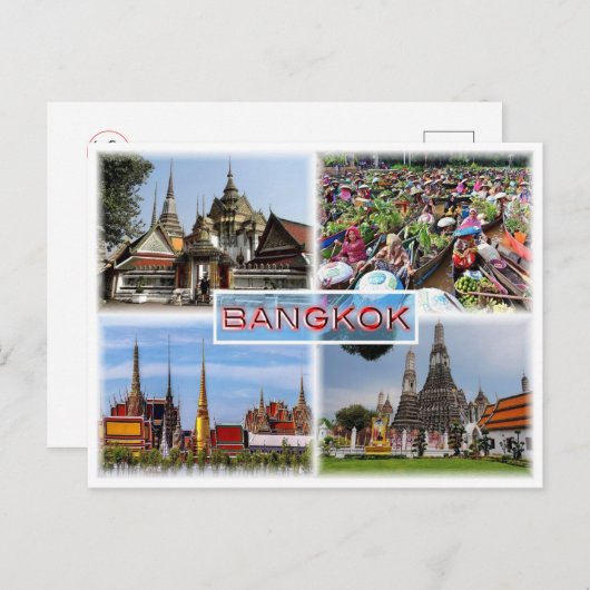 TH Bangkok - Wat Pho - Floating Market - Gran Pala Briefkaart (Voorkant / Achterkant)