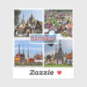 TH Bangkok - Wat Pho - Floating Market - Gran Pala Sticker (Vel)
