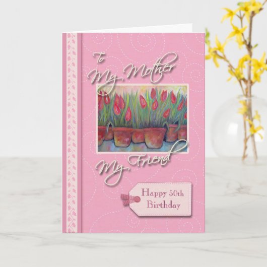 __th Birthday - Mijn moeder, Vriend Kaart (Gele Bloem)