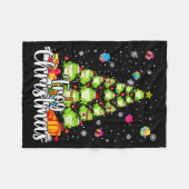 Th Cute Frog Christmas Tree Pajama Matching Costum Fleece Deken (Voorkant (Horizontaal))