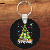 Th Cute Frog Christmas Tree Pajama Matching Costum Sleutelhanger (Voorkant)