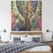 Th Divine Tree Of Life celestial wings and jewels  Canvas Afdruk (Insitu (Slaapkamer))