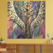 Th Divine Tree Of Life celestial wings and jewels  Canvas Afdruk (Insitu (Woonkamer))