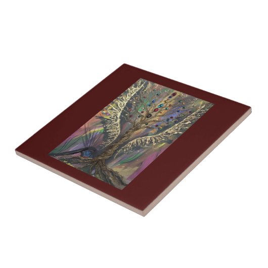 Th Divine Tree Of Life celestial wings and jewels  Tegeltje (Zijkant)