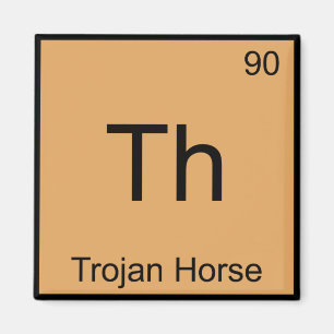 Th - Trojaans Paard Chemie Element Symbool T-shirt Magneet