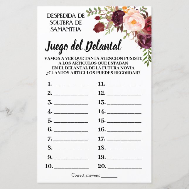 Tha Schort vrijgezellenfeest Spaans (Achterkant)