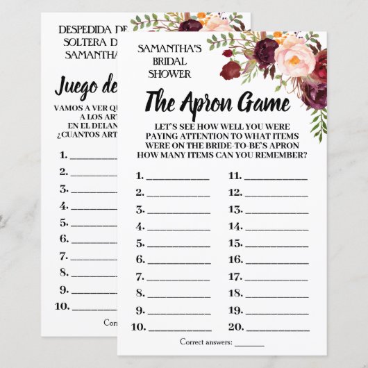 Tha Schort vrijgezellenfeest Spaans (Voorkant / Achterkant)