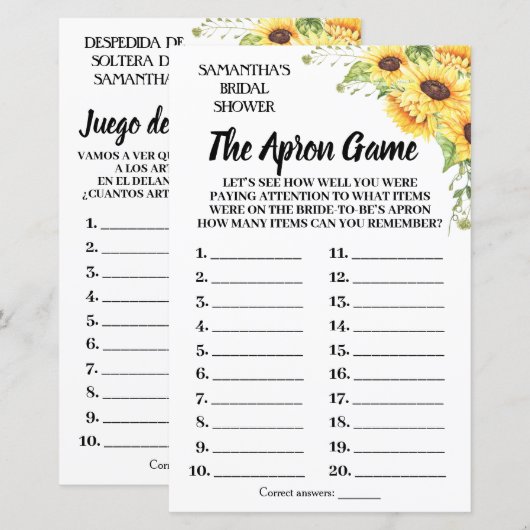 Tha Schort vrijgezellenfeest Spaans (Voorkant / Achterkant)