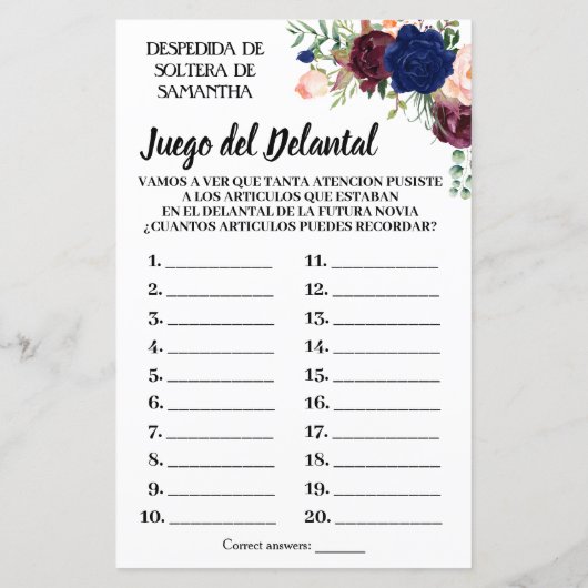 Tha Schort vrijgezellenfeest Spaans (Achterkant)