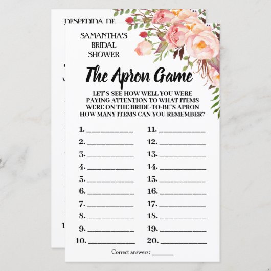 Tha Schort vrijgezellenfeest Spaans (Voorkant / Achterkant)