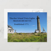 Thacher Island Twin Lights, Massachusetts Briefkaa Briefkaart (Voorkant / Achterkant)