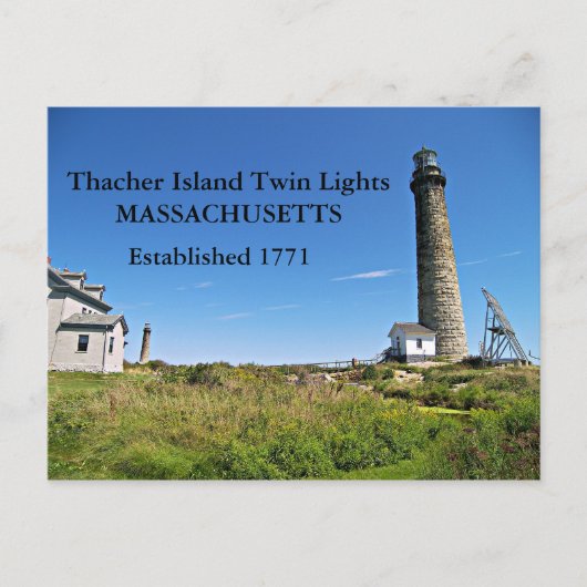 Thacher Island Twin Lights, Massachusetts Briefkaa Briefkaart (Voorkant)