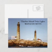 Thacher Island Twin Lights, Massachusetts Briefkaa Briefkaart (Voorkant / Achterkant)