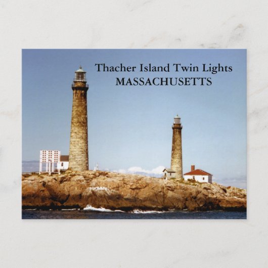 Thacher Island Twin Lights, Massachusetts Briefkaa Briefkaart (Voorkant)