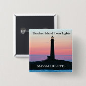 Thacher Island Twin Lights, Massachusetts Button (Voorkant /achterkant)
