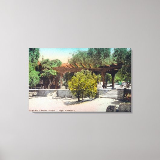Thacher School Pergola ViewOjai, CA Canvas Afdruk (Voorkant)