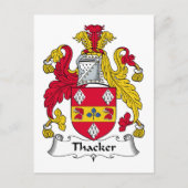 Thacker Family Crest Briefkaart (Voorkant)