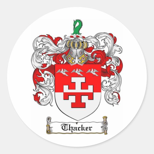 Thacker Family Crest - Wapen van Thacker Ronde Sticker (Voorkant)