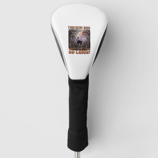 Thackery Binx Zwarte Kat Halloween Kerkhof Vleermu Golfheadcover (Voorkant)