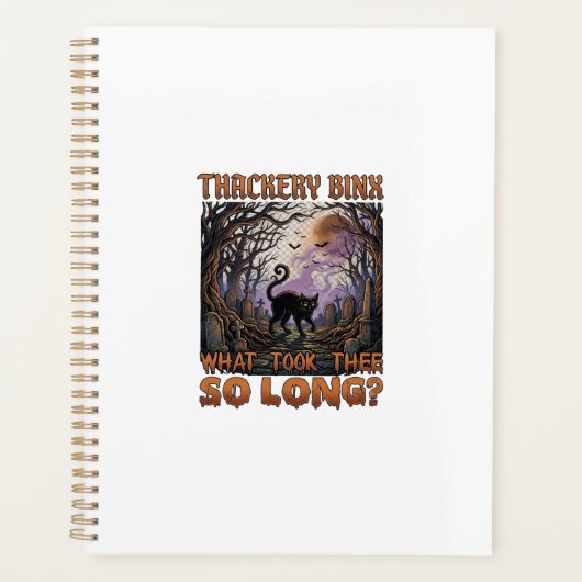 Thackery Binx Zwarte Kat Halloween Kerkhof Vleermu Planner (Voorkant)