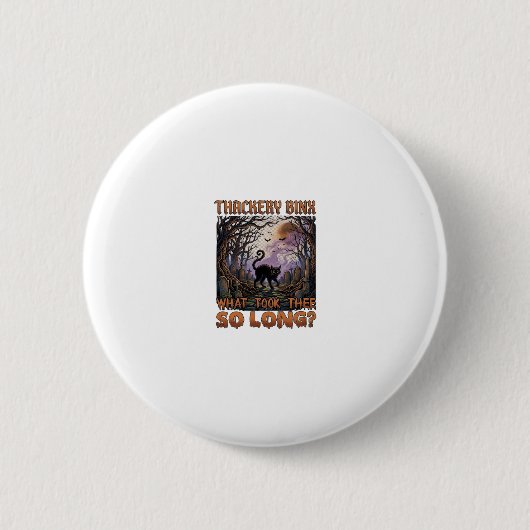 Thackery Binx Zwarte Kat Halloween Kerkhof Vleermu Ronde Button 5,7 Cm (Voorkant)
