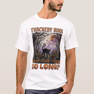 Thackery Binx Zwarte Kat Halloween Kerkhof Vleermu T-shirt