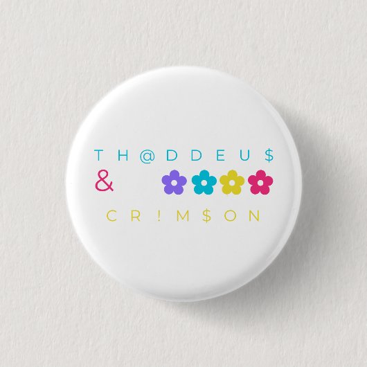 thaddeus & crimson $THCBand Ontwerper Merch Ronde Button 3,2 Cm (Voorkant)