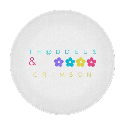 thaddeus & crimson $THCBand Ontwerper Merch Snijplank (Voorkant)
