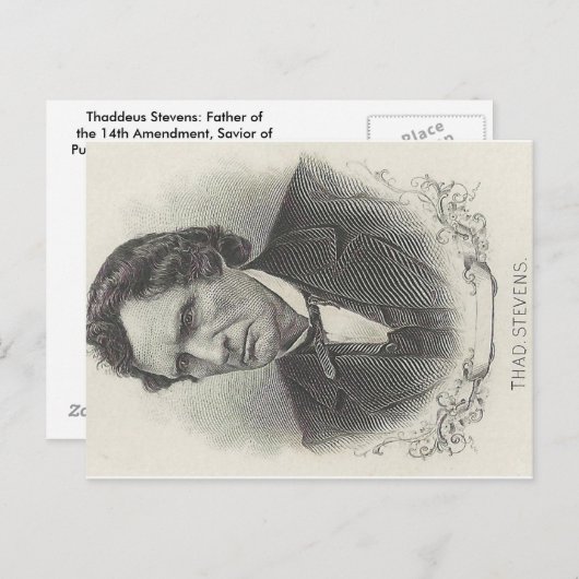 Thaddeus Stevens Briefkaart (Voorkant / Achterkant)