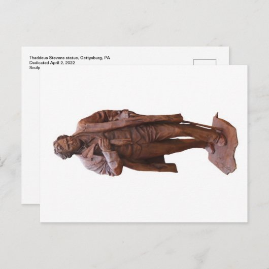 Thaddeus Stevens standbeeld in Gettysburg, PA-brie Briefkaart (Voorkant / Achterkant)