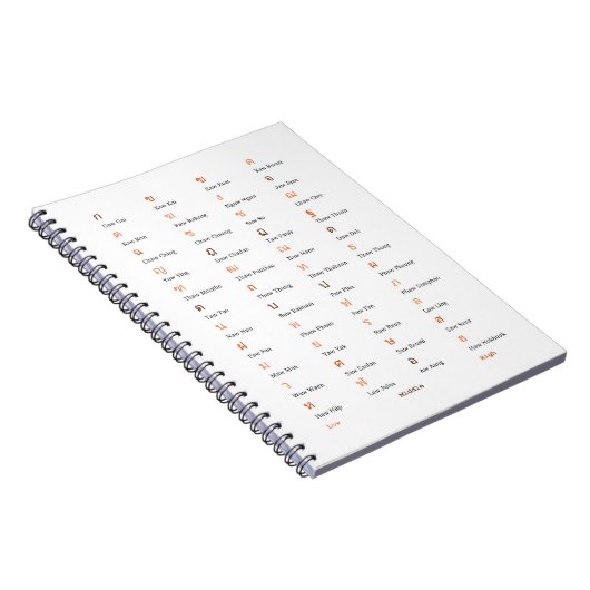 Thai Alphabet Consonant Class Notebook Notitieboek (Rechterzijde)