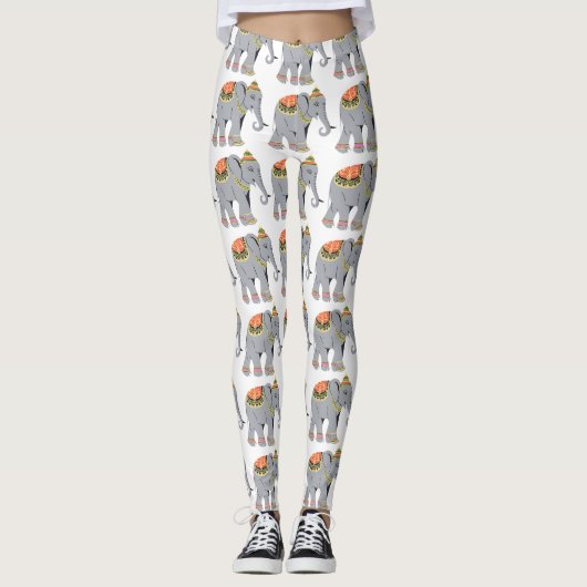 Thai Battle Elephant Pattern Leggings (Voorkant)