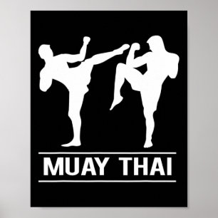 Thai Boxing Kickboksen Mma Vechters Muay Thai Poster