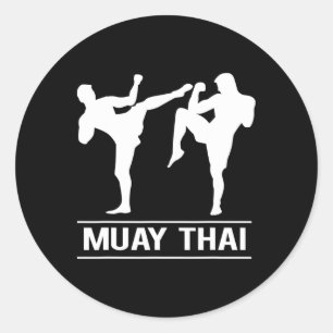 Thai Boxing Kickboksen Mma Vechters Muay Thai Ronde Sticker
