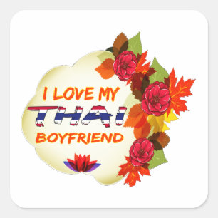 Thai Boyvriend Design Vierkante Sticker