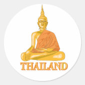 Thai Buddha Ronde Sticker (Voorkant)