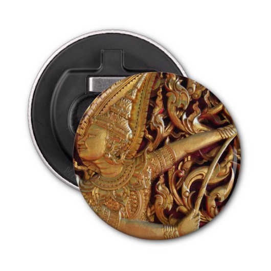 Thai Buddhist Temple Detail Button Flesopener (Voorkant)