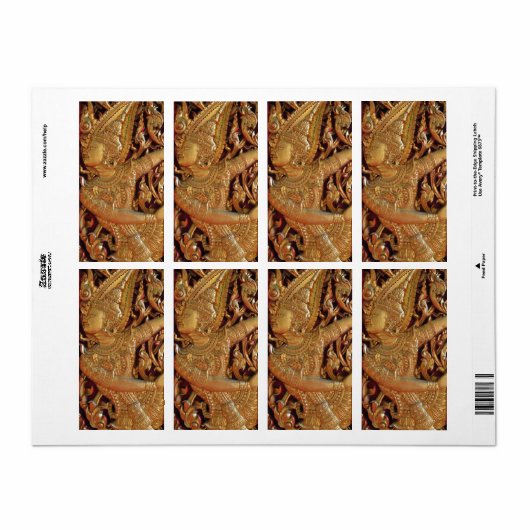 Thai Buddhist Temple Detail Etiket (Full Sheet)